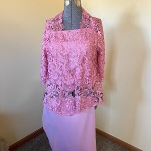 Women 3 Piece Suit Mother of The Bride Pantsuit Tank Top Cardigan Pants NWOT